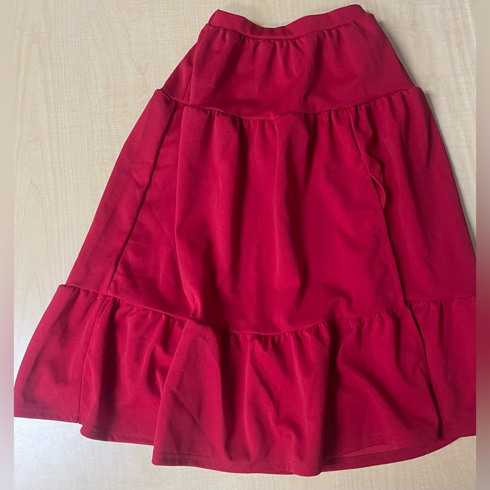 New SHEIN Red skirt with ruffle youth size 7 never worn